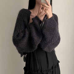 Knitted Fuzzy Oversized Cardigan