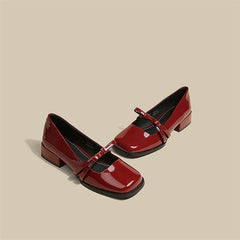 Chunky Heel French Mary Jane Shoes