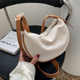 Crescent Moon Leather Shoulder Bag