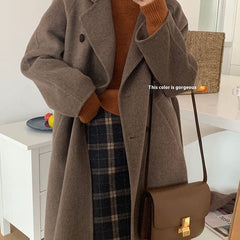 Double Breasted Wool Mid Length Coat
