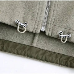 Detachable Hat Round Neck Stitching Jacket