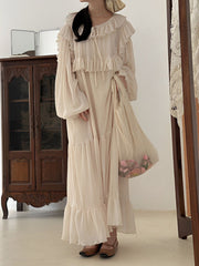 Vintage Ruffled Fairy Maxi Dress