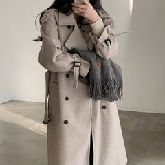 Double Breasted Mid-length Wool Coat