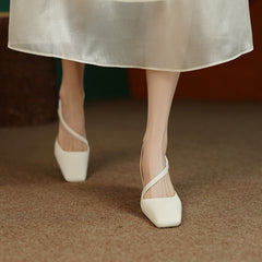 Cross Buckle Strap High Heels Pumps