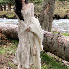 Lace Patchwork Maxi Dress