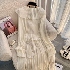 Ruffled Collar Maxi Dress