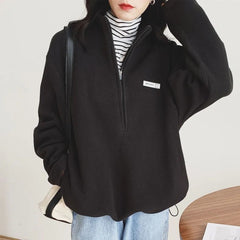 Half Zip Up Oversized Sweatshirt