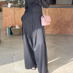 Gray Wide Leg Cullottes Pants