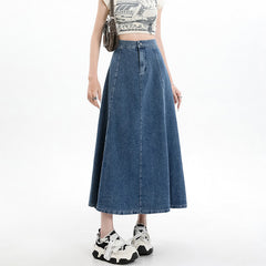 Vintage Denim Maxi Skirt
