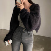 Knitted Fuzzy Oversized Cardigan