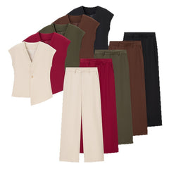 Minimalist Irregular Vest Casual Trousers Suit