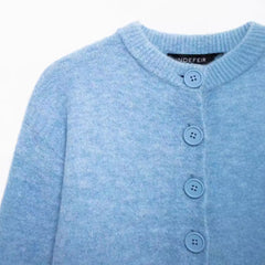 Aesthetic Round Neck Knitted Cardigan