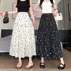 Vintage Floral Spliced Maxi Skirt