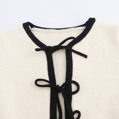 Old Money Lace-up Cardigan