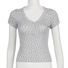 Floral Print Striped Short Sleeve Tee