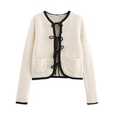 Old Money Lace-up Cardigan