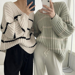 Vintage Striped Rib Oversized Sweater