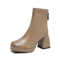 Chunky Chic High Heel Boots