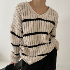Vintage Striped Rib Oversized Sweater