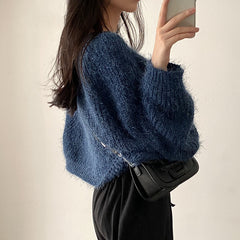 Knitted Fuzzy Oversized Cardigan