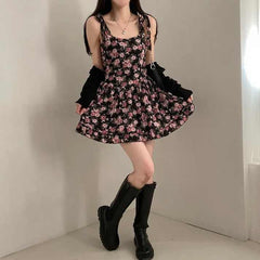 Floral Mini Dress Two-piece Set