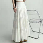Aesthetic Umbrella White Maxi Skirt