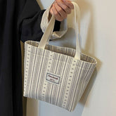 Embroidered Corduroy Tote Bag