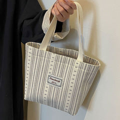 Embroidered Corduroy Tote Bag