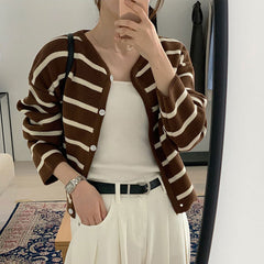 Old money Striped Cardigan