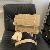 Solid Color Chain Strap Shoulder Bag