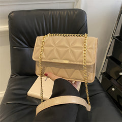 Solid Color Chain Strap Shoulder Bag