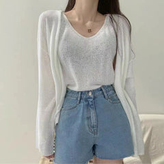 Solid Color Knitted Two-piece Set