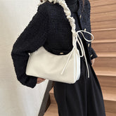 Solid Color Stitching Shoulder Bag