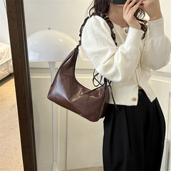 Solid Color Stitching Shoulder Bag