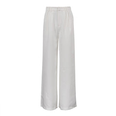 Solid Color High Waist Loose Casual Pants