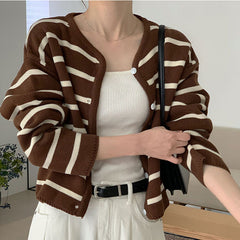 Old money Striped Cardigan