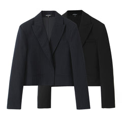 Solid Color Suit Cropped Jacket