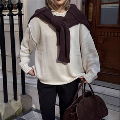Vintage Round Neck Loose Sweater