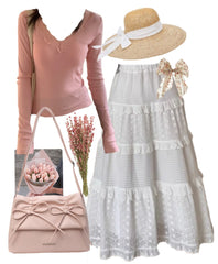 OOTD: Long Sleeve Tee + Umbrella Maxi Skirt + Coquette Shoulder Bag