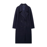 Solid Color Double Breasted Lapel Oversized Coat