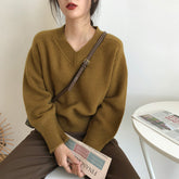 Solid Color V-Neck Sweater