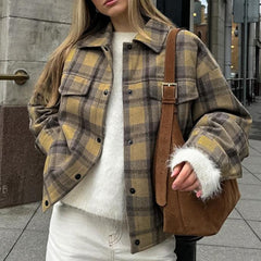 Vintage Plaid Wool Jacket