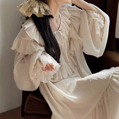 Vintage Ruffled Fairy Maxi Dress