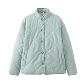 Vintage Solid Color Padded Oversized Jacket