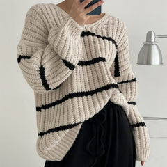 Vintage Striped Rib Oversized Sweater