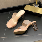 Beaded Breeze High Heel Transparent Sandals
