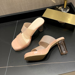 Beaded Breeze High Heel Transparent Sandals