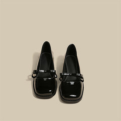 Chunky Heel French Mary Jane Shoes