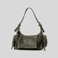 Punk Distressed Pu Leather Y2K Shoulder Bag