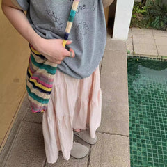 Aesthetic Solid Color Umbrella Maxi Skirt